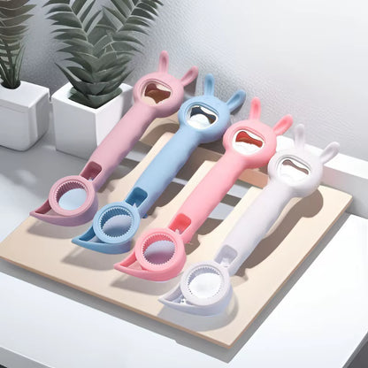 1PCS 4 in 1 Beer Bottle Opener Multi-Purpose Beverage Jar Can Bottle Opener Plastic Corkscrew Dining Bar Gadgets Kitchen Tool