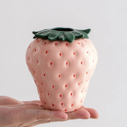 Strawberry Vase, Ceramic Fruit Shaped Vase, Home Decoration, New Year Decoration Vase