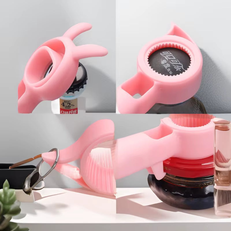 1PCS 4 in 1 Beer Bottle Opener Multi-Purpose Beverage Jar Can Bottle Opener Plastic Corkscrew Dining Bar Gadgets Kitchen Tool