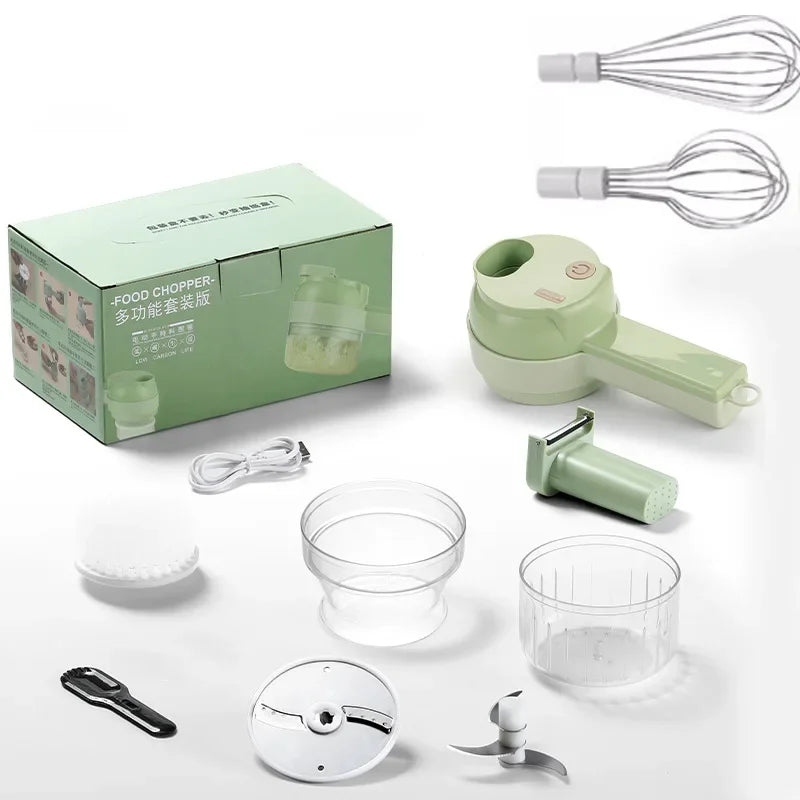 Cortadora de Vegetales Multifunciona con accesorios, ideal para una cocina rápida y eficiente.