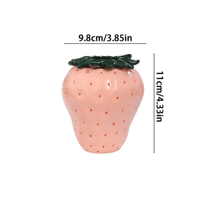 Strawberry Vase, Ceramic Fruit Shaped Vase, Home Decoration, New Year Decoration Vase